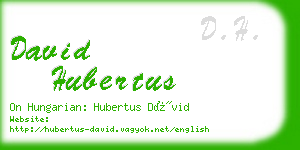 david hubertus business card